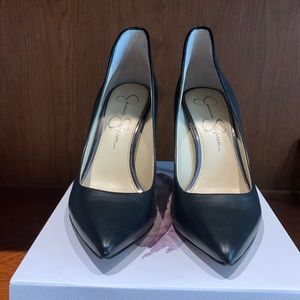 Jessica Simpson- 7.5- Black Soft Napa Silk- worn twice- great condition.